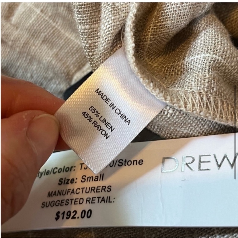 NWT DREW Striped Belted Linen Pants
Size Small Tan and White - Picture 5 of 10